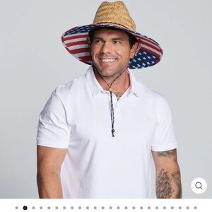 San Diego Hat Company Straw Hat with Flag Design